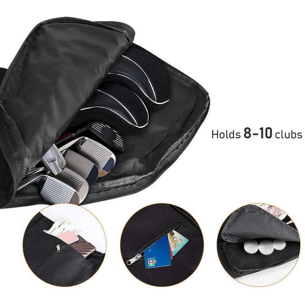 New Golf Club Carrier Bag Carry Driving Range Travel Bag Water Resistant Foldable Golf Bag Golf Carry Bag,Black