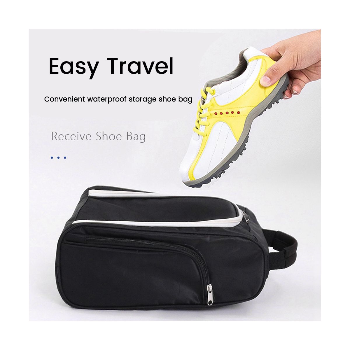 2 Pcs Golf for Travel Zippered Sports Shoe Carrier Bags