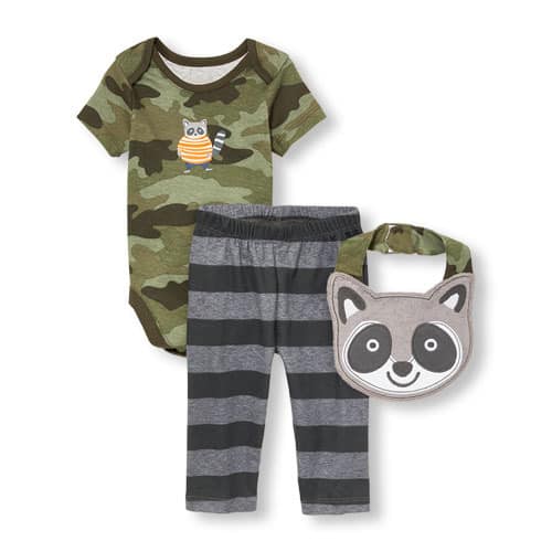 3 Pieces Set Bib, Bodysuit And Pants
