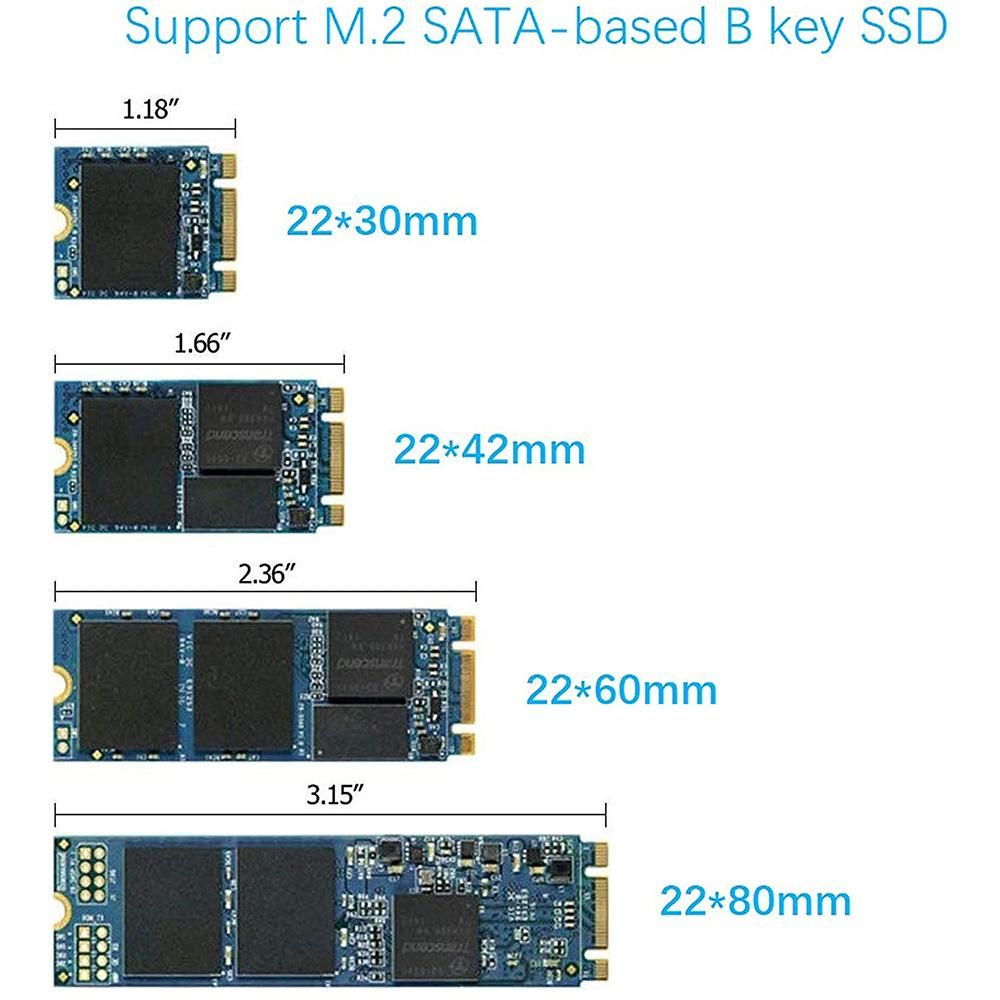 M.2 NGFF to 2.5 Inch SATA SSD/MSATA to SATA Adapter Card Case B Key for PC Adapter M2 +M Desktop Socket NGFF