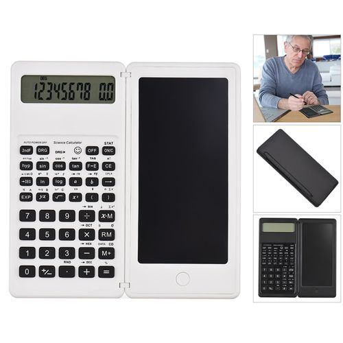 Portable 6.0 Inch Calculator Writing Tablet Smart LCD Graphics Handwriting Pad Board Drawing Tablet USB Rechargeable Foldable Black