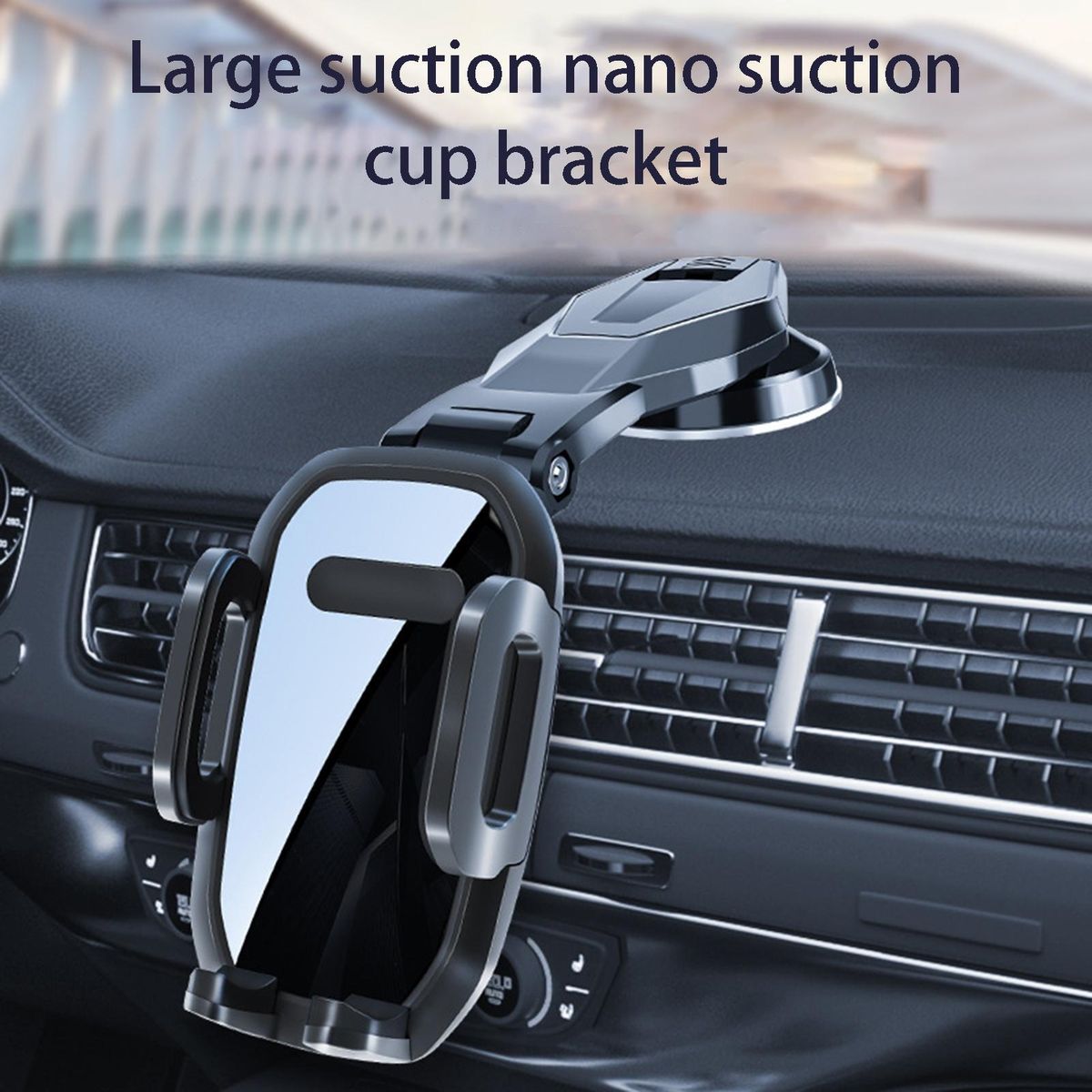 Car Phone Bracket Car Dashboard Mobile Phone Clip Mount Stand Black