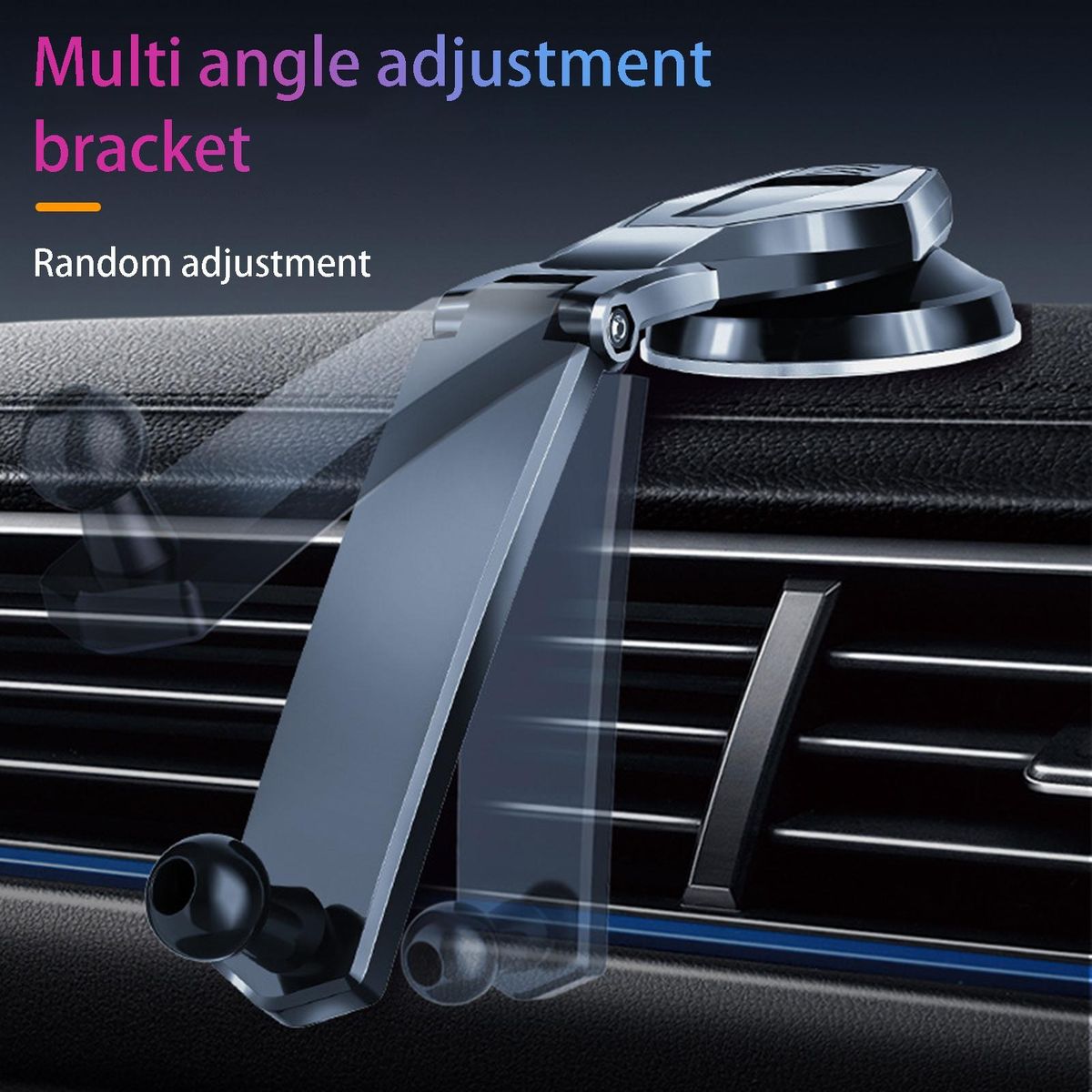 Car Phone Bracket Car Dashboard Mobile Phone Clip Mount Stand Black