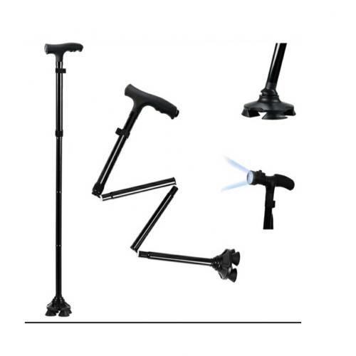 Solid Adjustable Walking Stick + LED Light