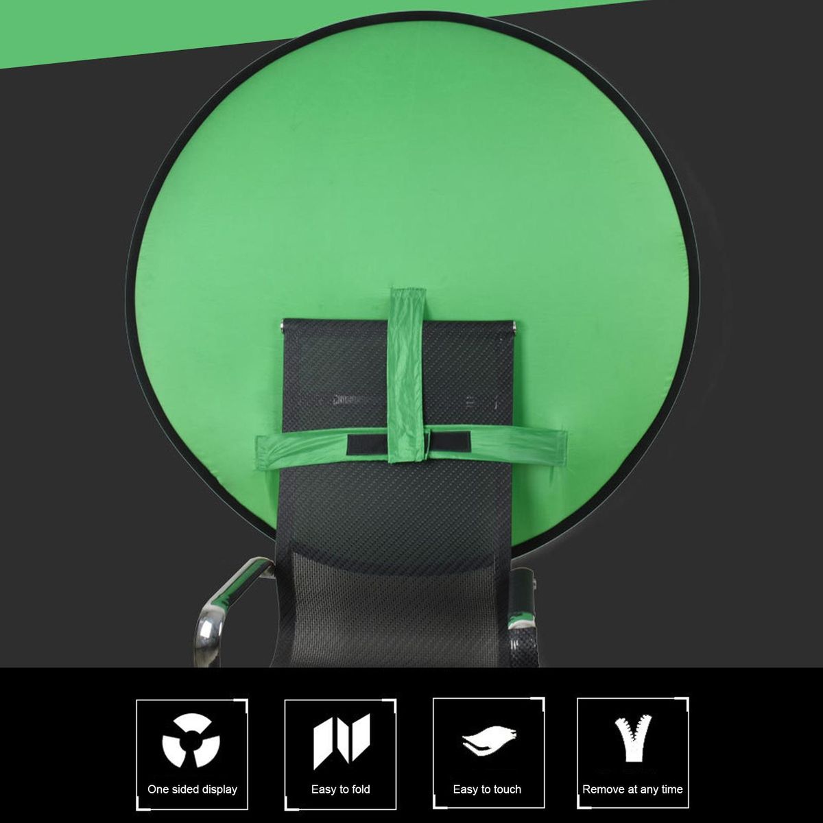 Portable Green Screen Collapsible Background for Photography, Gaming and Live Streaming