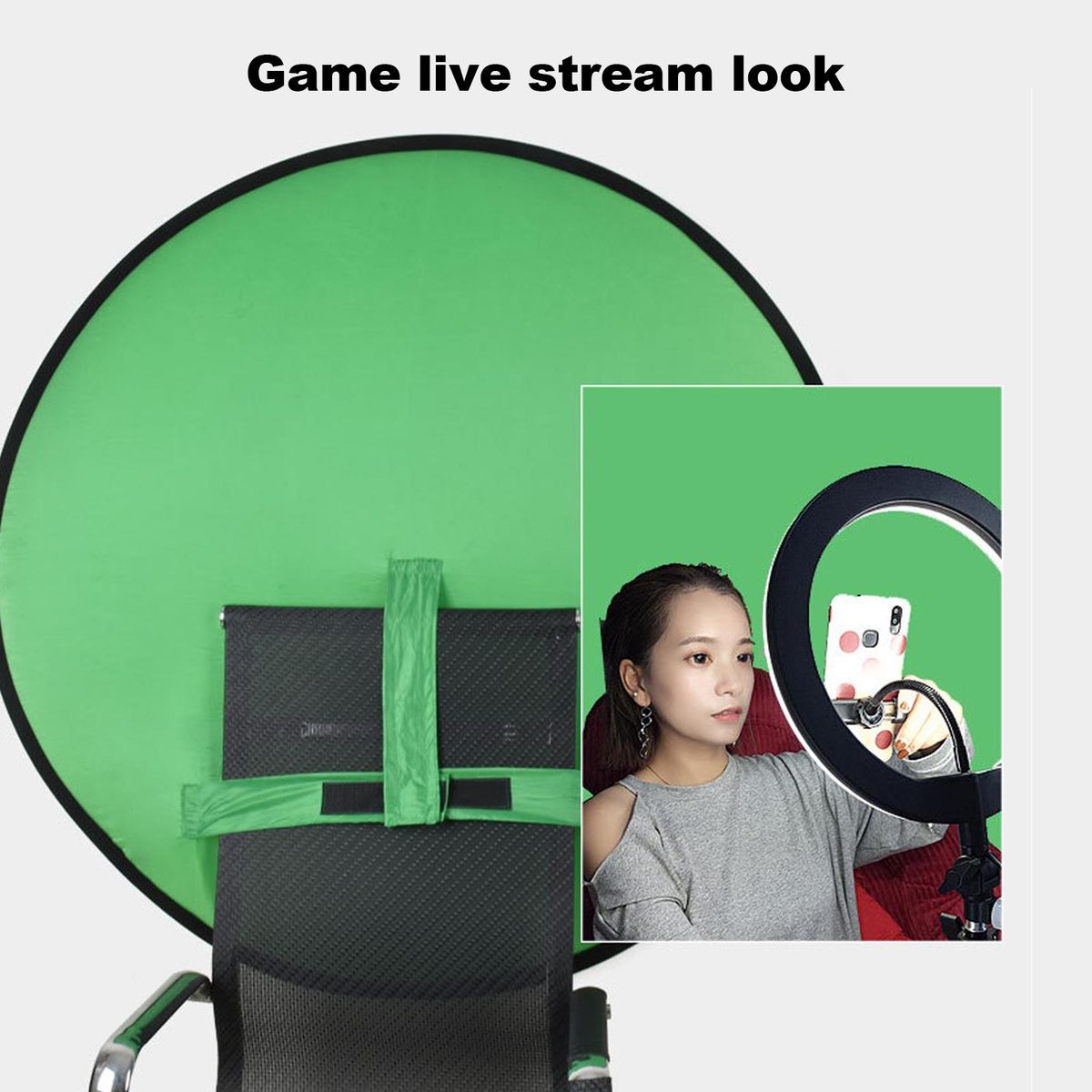 Portable Green Screen Collapsible Background for Photography, Gaming and Live Streaming