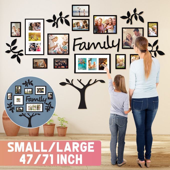 17Pcs Photo Frame Family Tree Set Picture Hanging Decor Wall