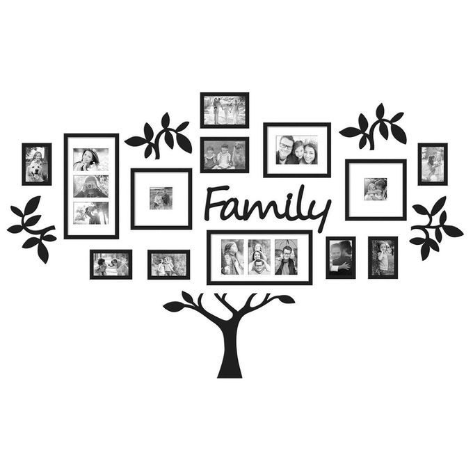 17Pcs Photo Frame Family Tree Set Picture Hanging Decor Wall