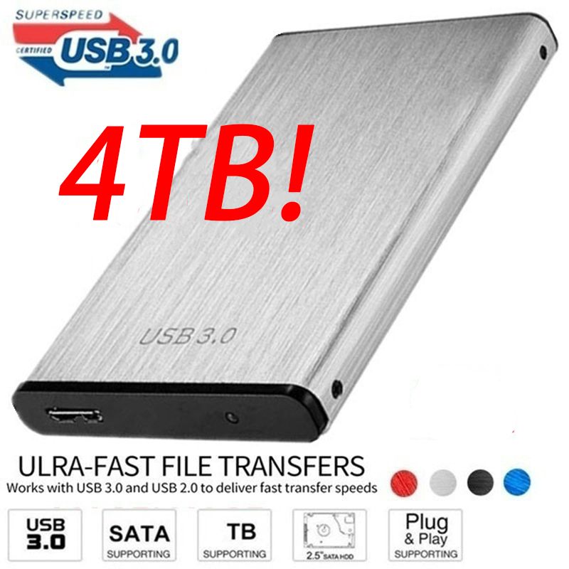 4tb Portable External Hard Drive Usb3.0 Hdd 2.5 Inch 1tb