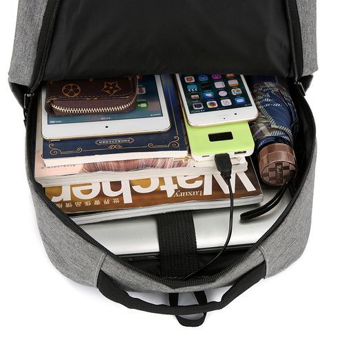 Backpack With USB Port-Grey