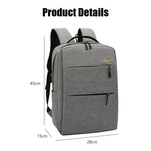 Backpack With USB Port-Grey