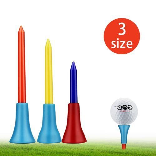 Rubber Cushion Top Plastic Golf Tees Mixed Colors Pack of 30pcs
