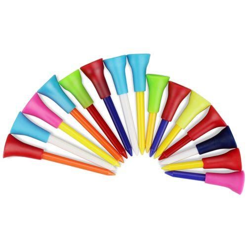 Rubber Cushion Top Plastic Golf Tees Mixed Colors Pack of 30pcs