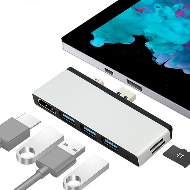 Multifunctional USB 3.0 HUB Docking Station Network Cable Interface Converter For Microsoft Surface Pro 4 / 5 / 6