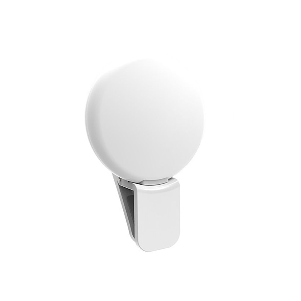 Clip On Round Universal LED Mobile Phone Selfie-White