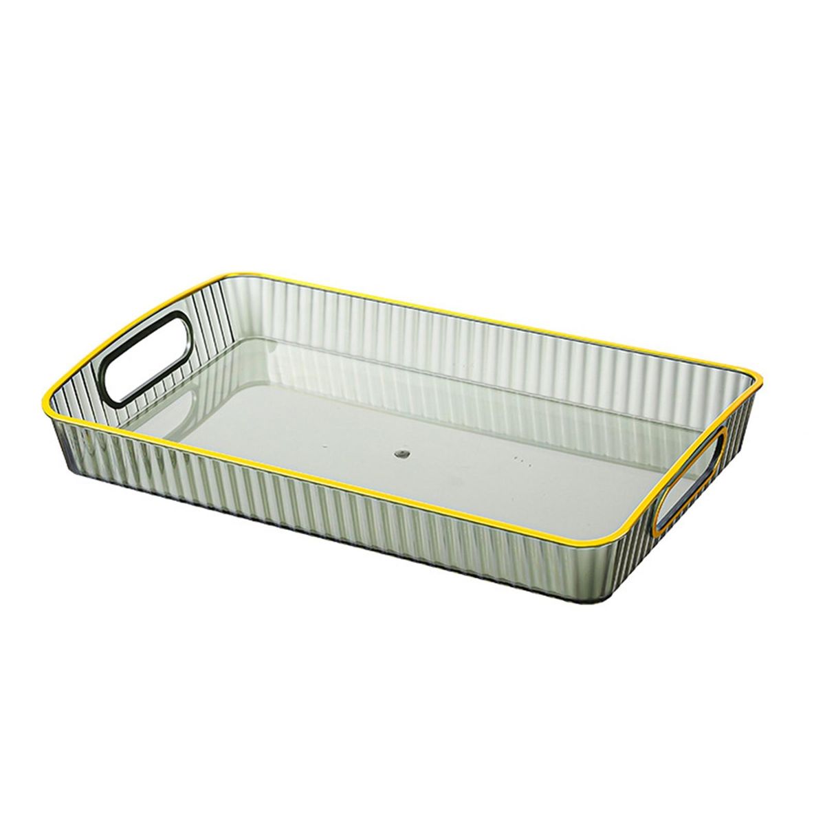 Non-slip Base Tray Transparent Thickened Serving Tray with for Tea Green
