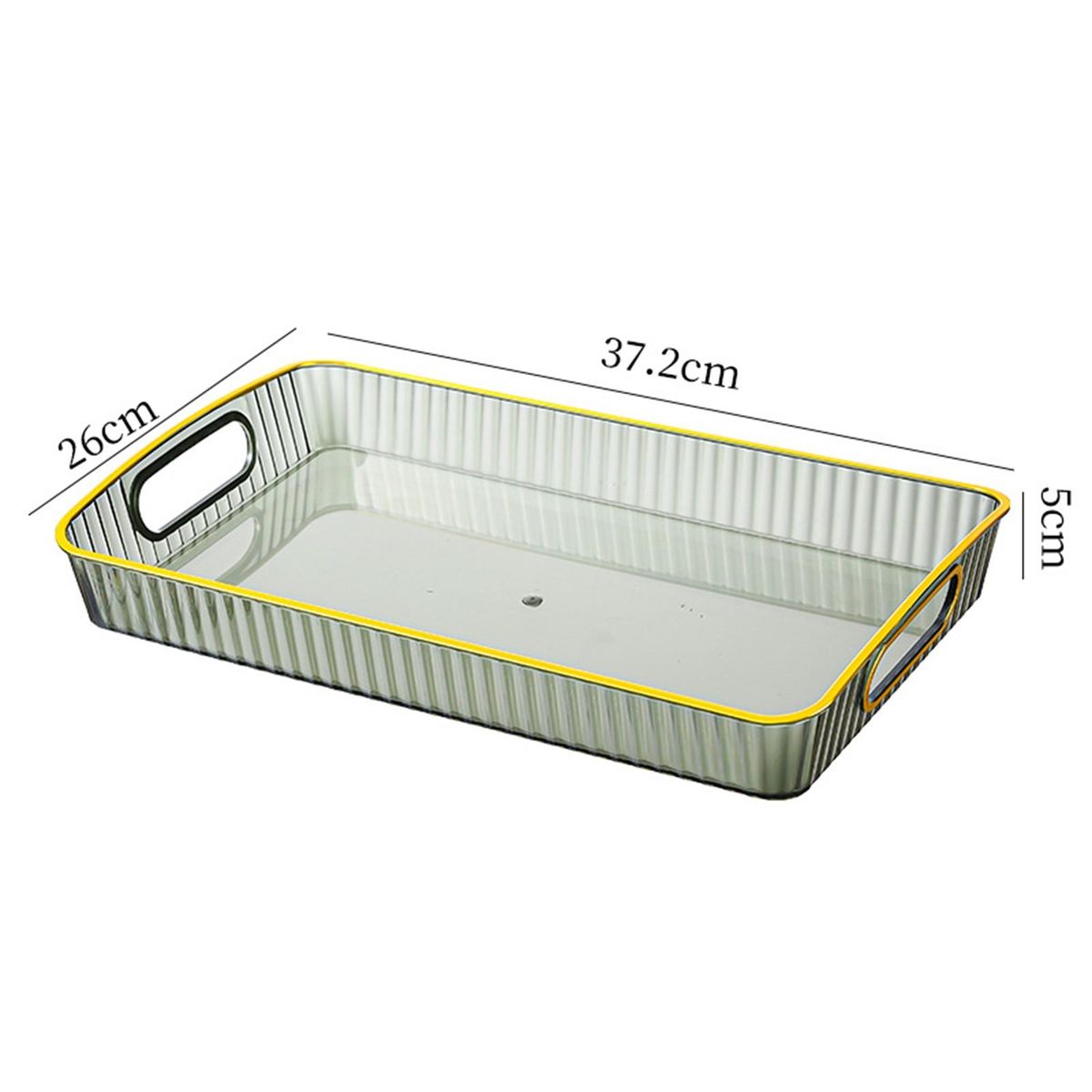 Non-slip Base Tray Transparent Thickened Serving Tray with for Tea Green