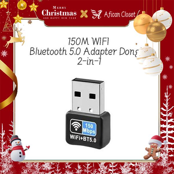 150M Wireless Network Interface Controller Bluetooth 5.0 2-in-1 Wireless WiFi Network Card Receiver Driverless Bluetooth Adapter 5.0