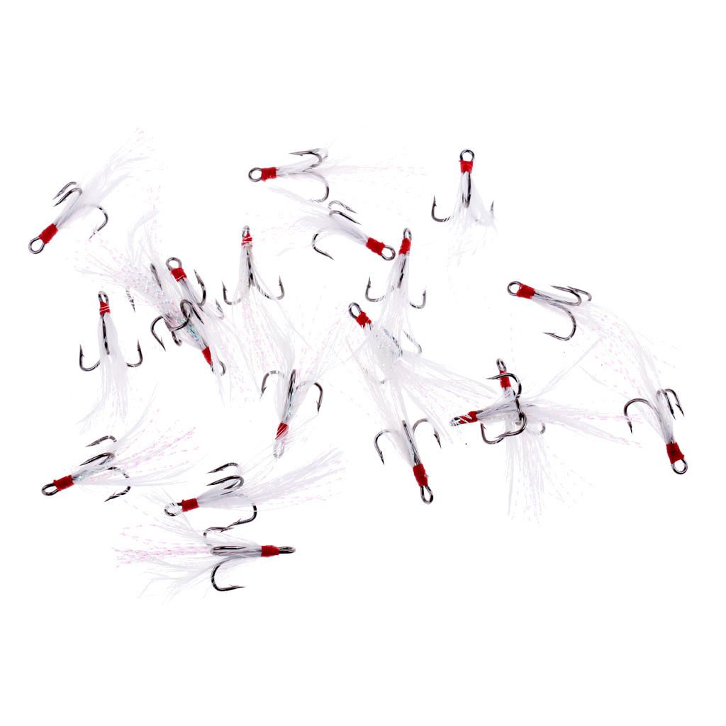 20Pcs Fishing  Hooks With Beard Dressed Baits Hooks