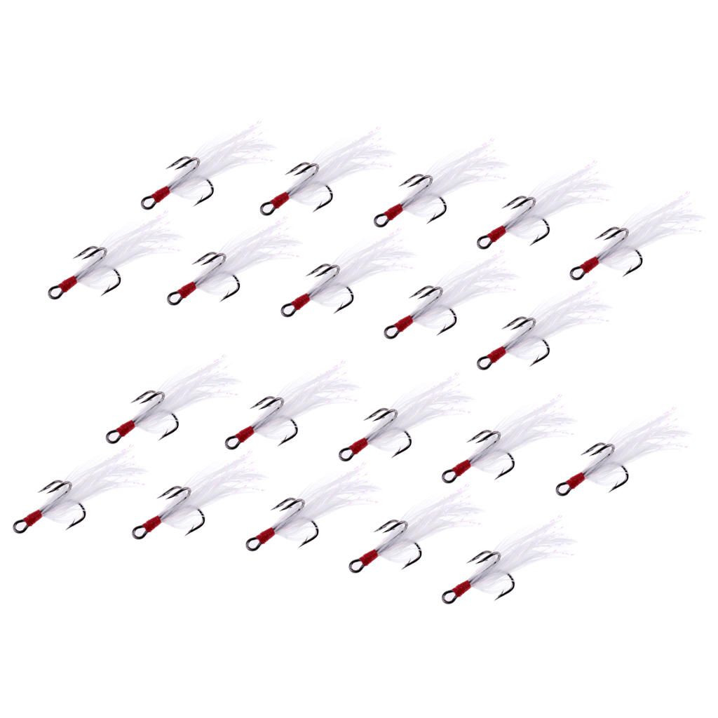 20Pcs Fishing  Hooks With Beard Dressed Baits Hooks