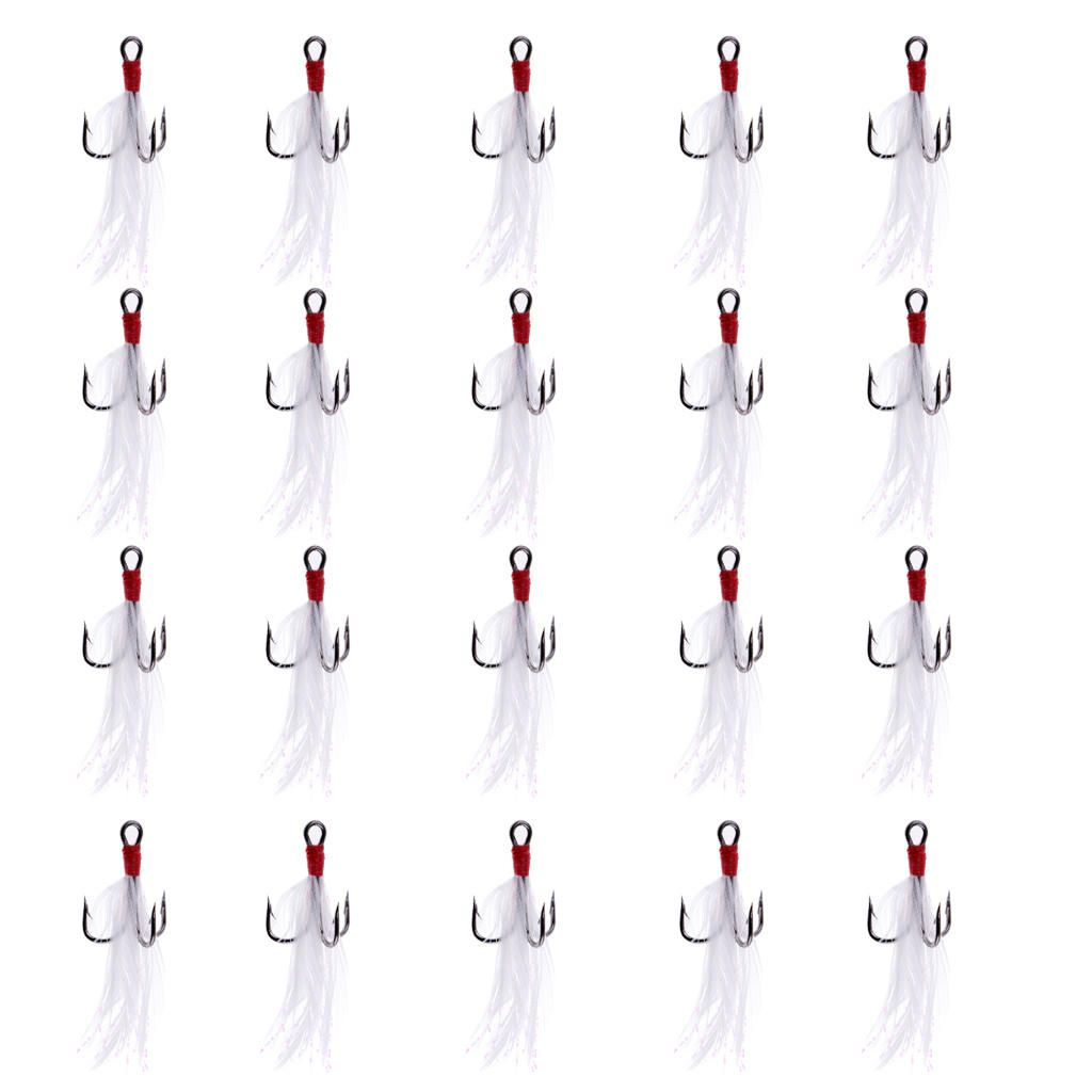 20Pcs Fishing  Hooks With Beard Dressed Baits Hooks