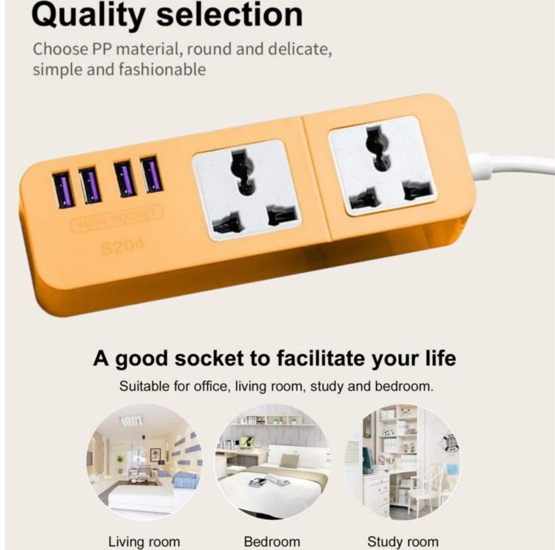 Original USB Wall Extension Cable Socket Cord Box