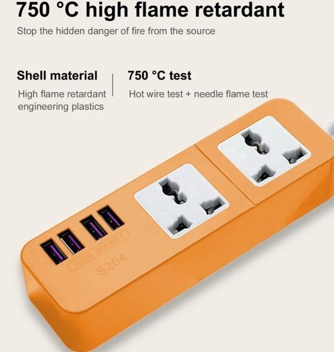 Original USB Wall Extension Cable Socket Cord Box