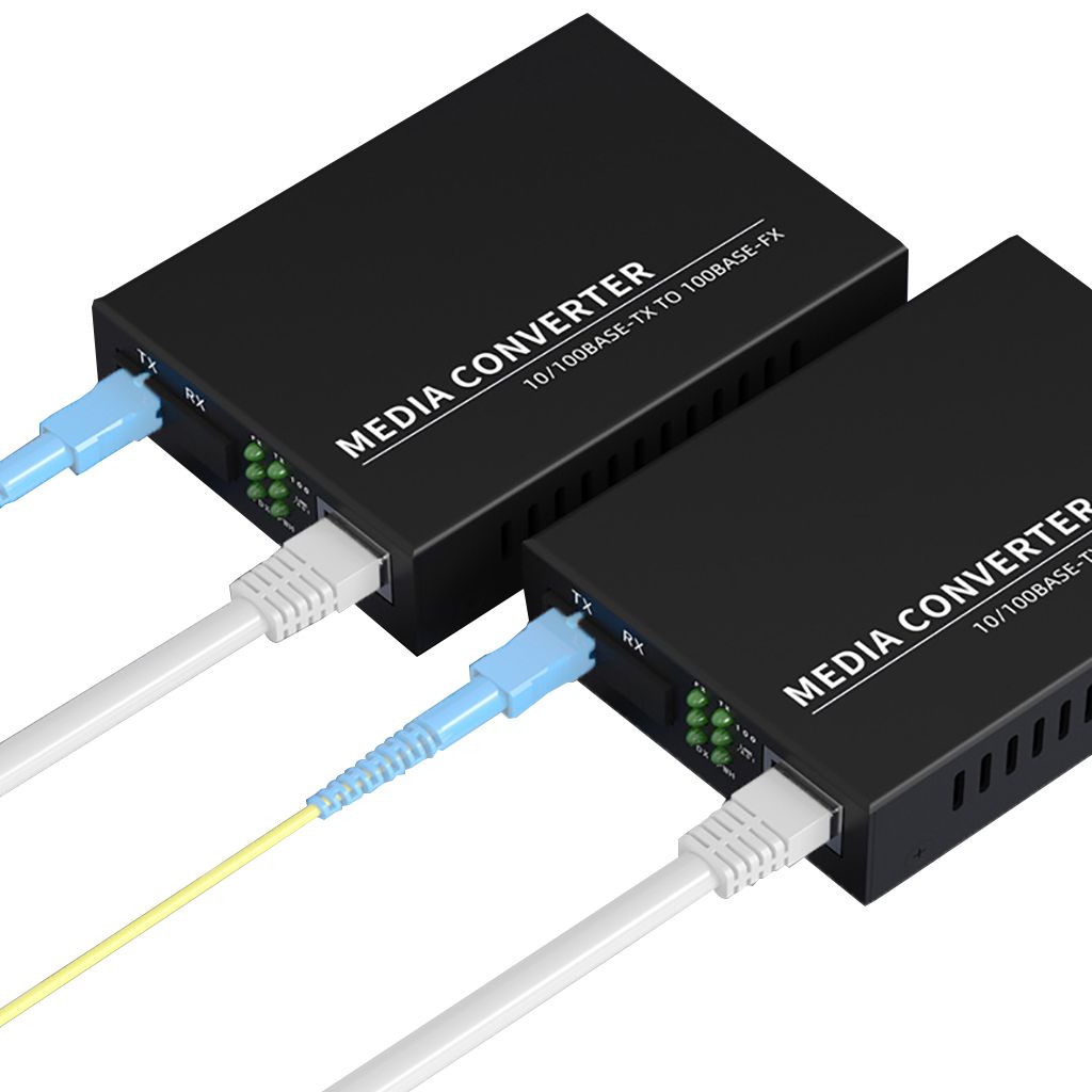 2PCS Gigabit Ethernet Fiber Media Converter Single Mode Single Fiber SC Transceiver 10/100Base-TX To 1000Base-FX With RJ45 Port