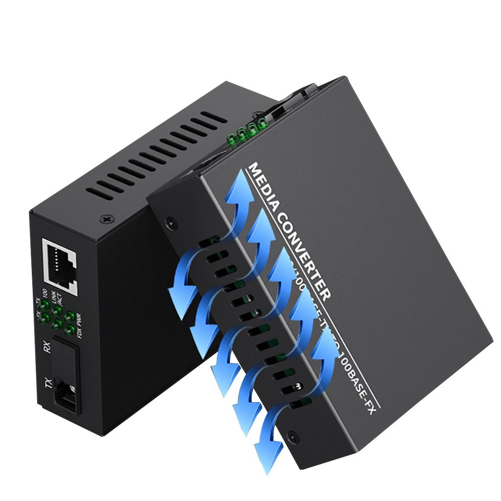 2PCS Gigabit Ethernet Fiber Media Converter Single Mode Single Fiber SC Transceiver 10/100Base-TX To 1000Base-FX With RJ45 Port