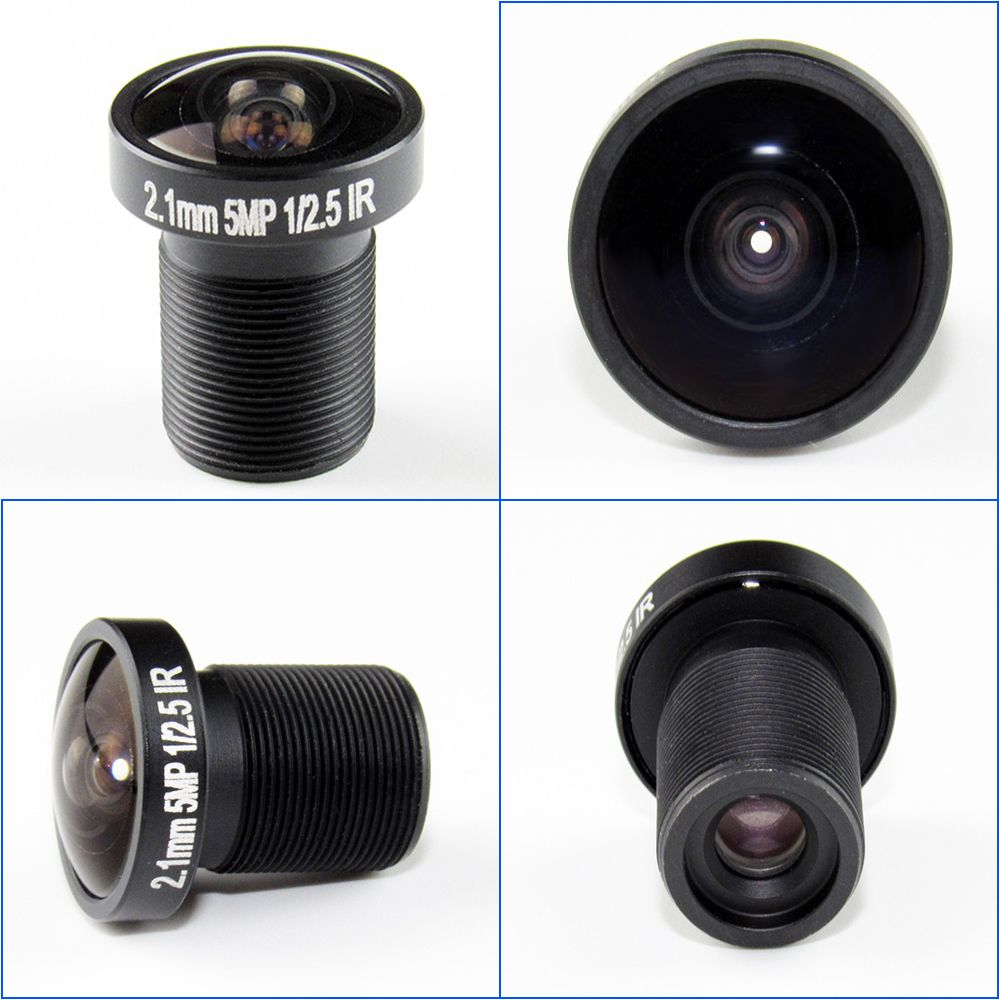 2.1mm  Fisheye CCTV Lens 1/2.5" HD 5.0 Megapixel For IP CCTV