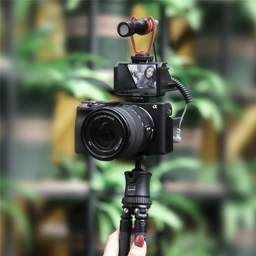 Vlog Selfie Portable Camera Flip Screen Bracket Video Shooting Reverse Mirror Mount For Sony A6500/6300/A73