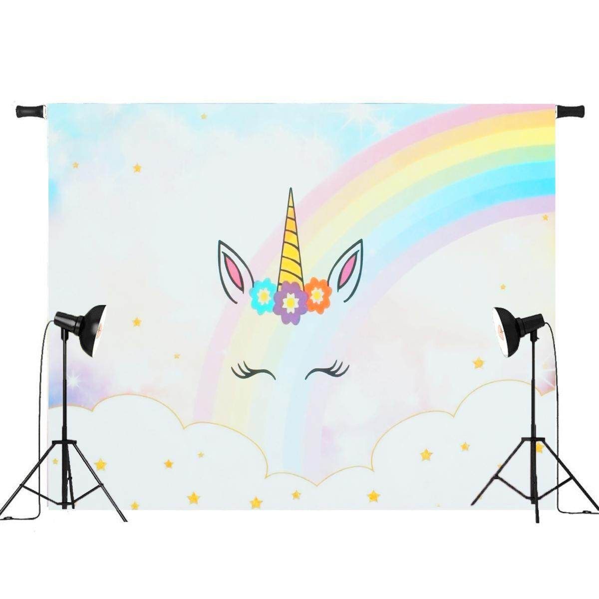 5x3ft Unicorn Baby Photography Photo Background Backdrop Props#90*150cm Apricot