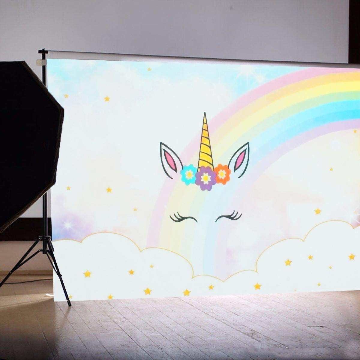 5x3ft Unicorn Baby Photography Photo Background Backdrop Props#90*150cm Apricot