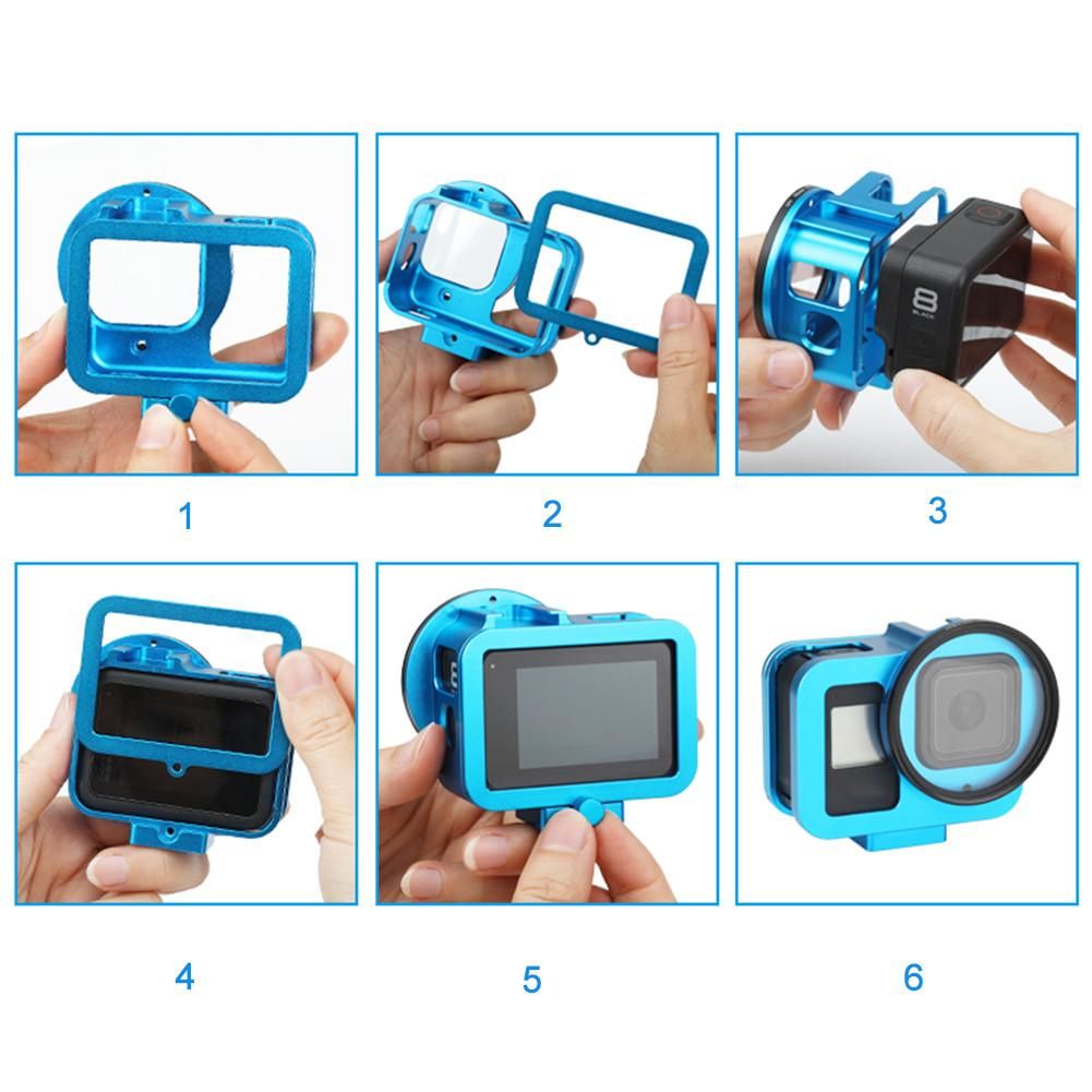 For 8 Aluminum Frame Metal Dog Cage Protective Case Cover VLOG Shooting Kit Sports Camera Accessories