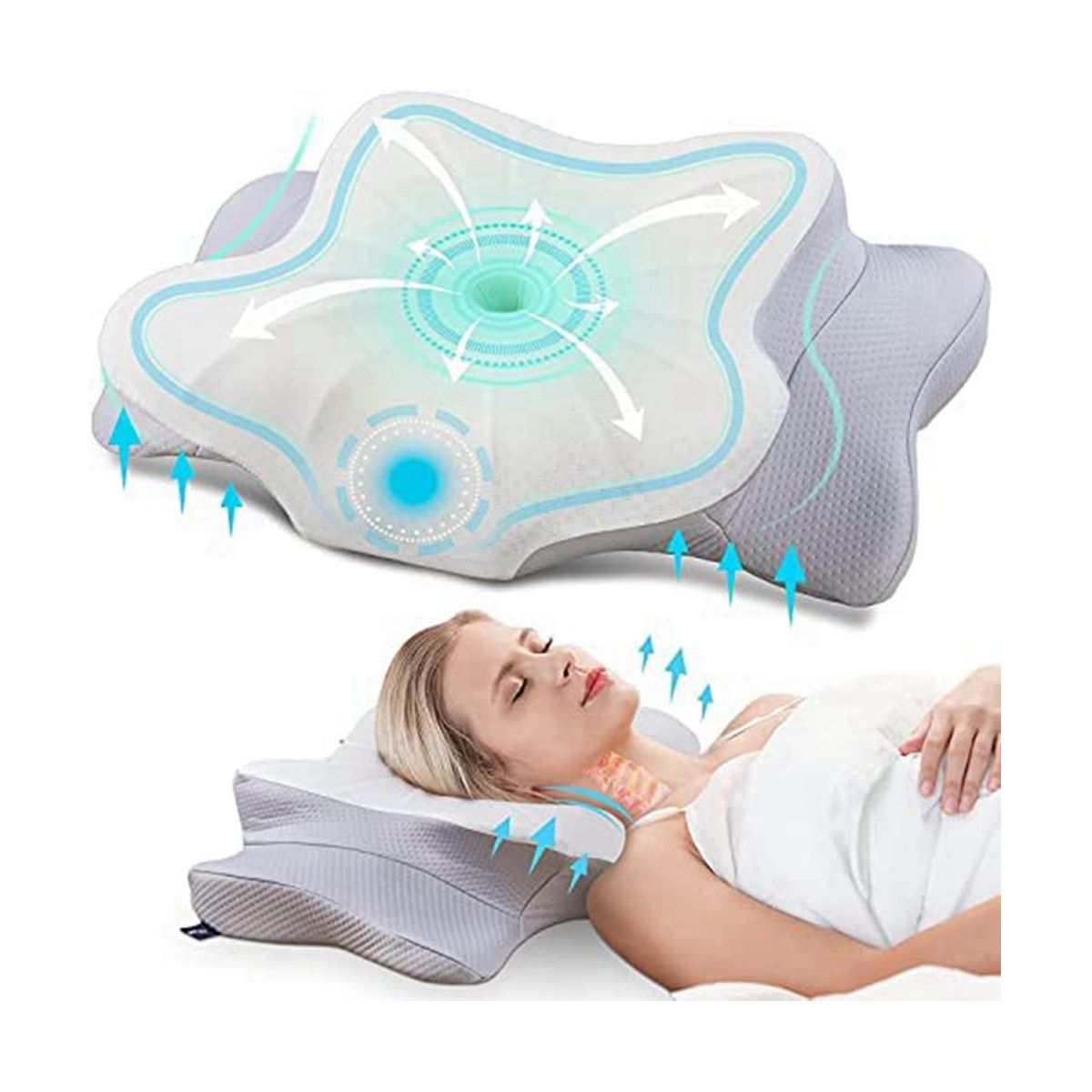 Orthopaedic Memory Foam Pillow Removable Ergonomic Neck