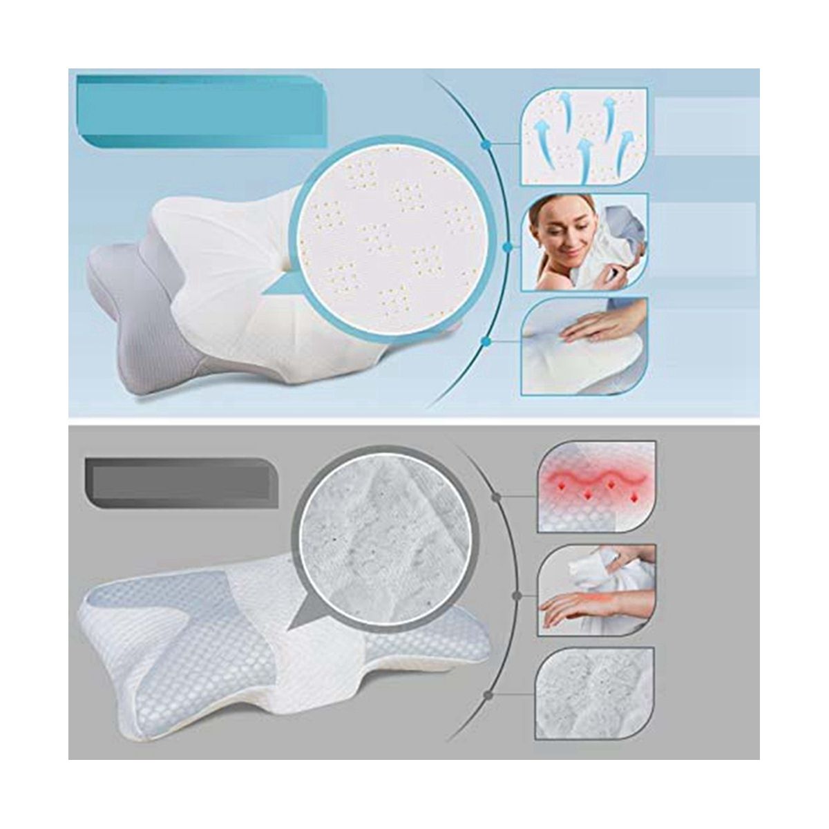 Orthopaedic Memory Foam Pillow Removable Ergonomic Neck