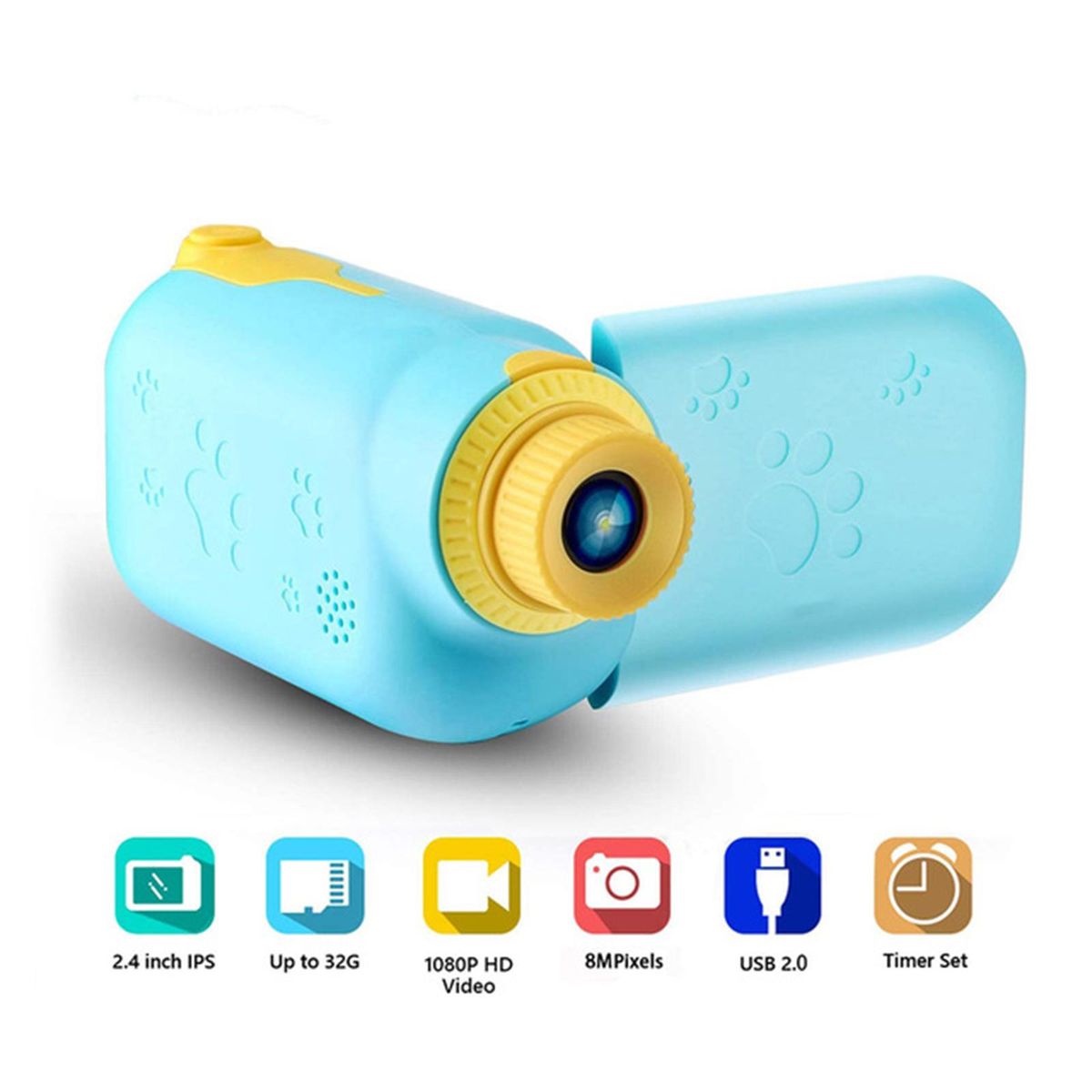 Kids Camera Gift Rechargeable For Kids Girls Boys 3 - 8 Years Old Blue