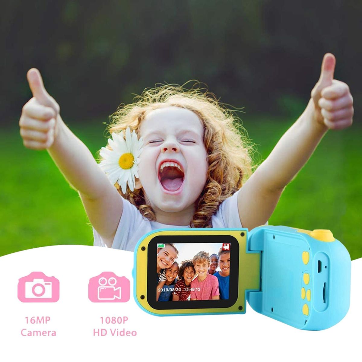 Kids Camera Gift Rechargeable For Kids Girls Boys 3 - 8 Years Old Blue