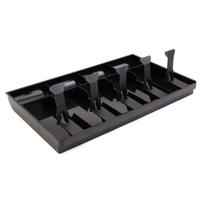 5 Grids Money Tray Store Cash Drawer Security Register Storage Box Insert Black