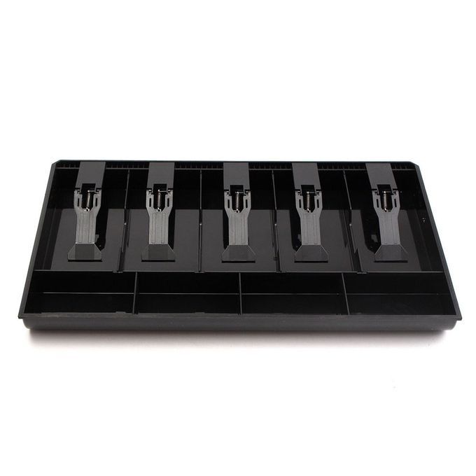 5 Grids Money Tray Store Cash Drawer Security Register Storage Box Insert Black