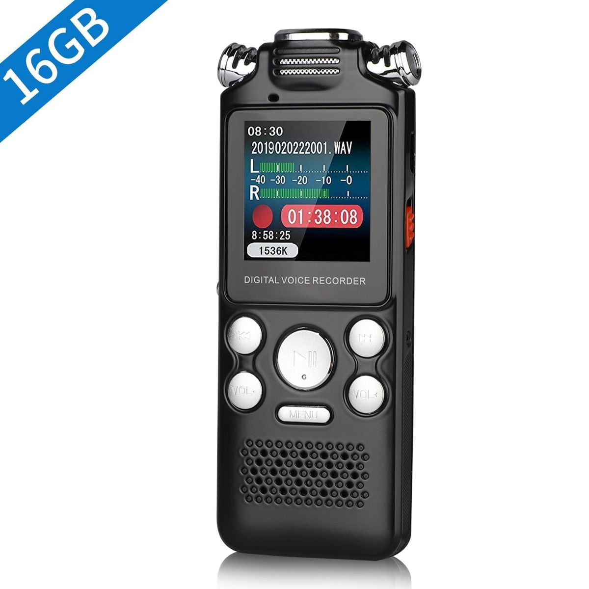 Professional Stereo Handheld Digital Recorder  Digital Voice Activated Recorder 1536Kbps Sound