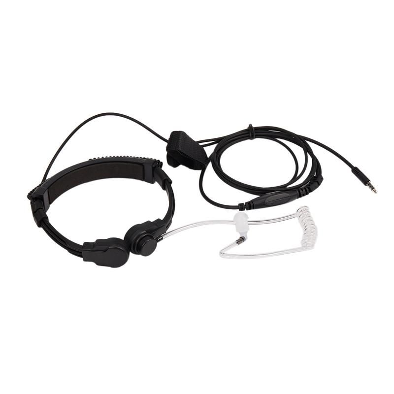 35mm Adjustable Throat Mic Earphone Microphone Covert Acoustic Tube Earpiece Headset With Finger PTT for Android Mobile Phone