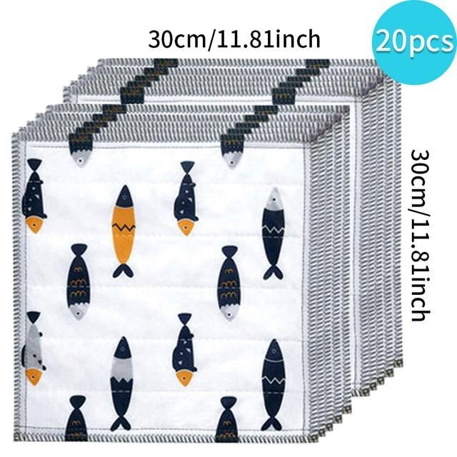 Kitchen Towels 8 Layers Cotton Dishcloth Super Absorbent Non-stick Oil Reusable Cleaning Cloth Kitchen Daily Dish Towels
