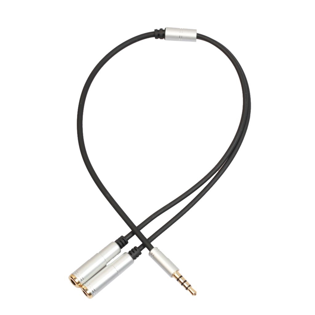 35mm 1 Male Jack Plug To 2 Female Sockets Y Splitter Cable Silver