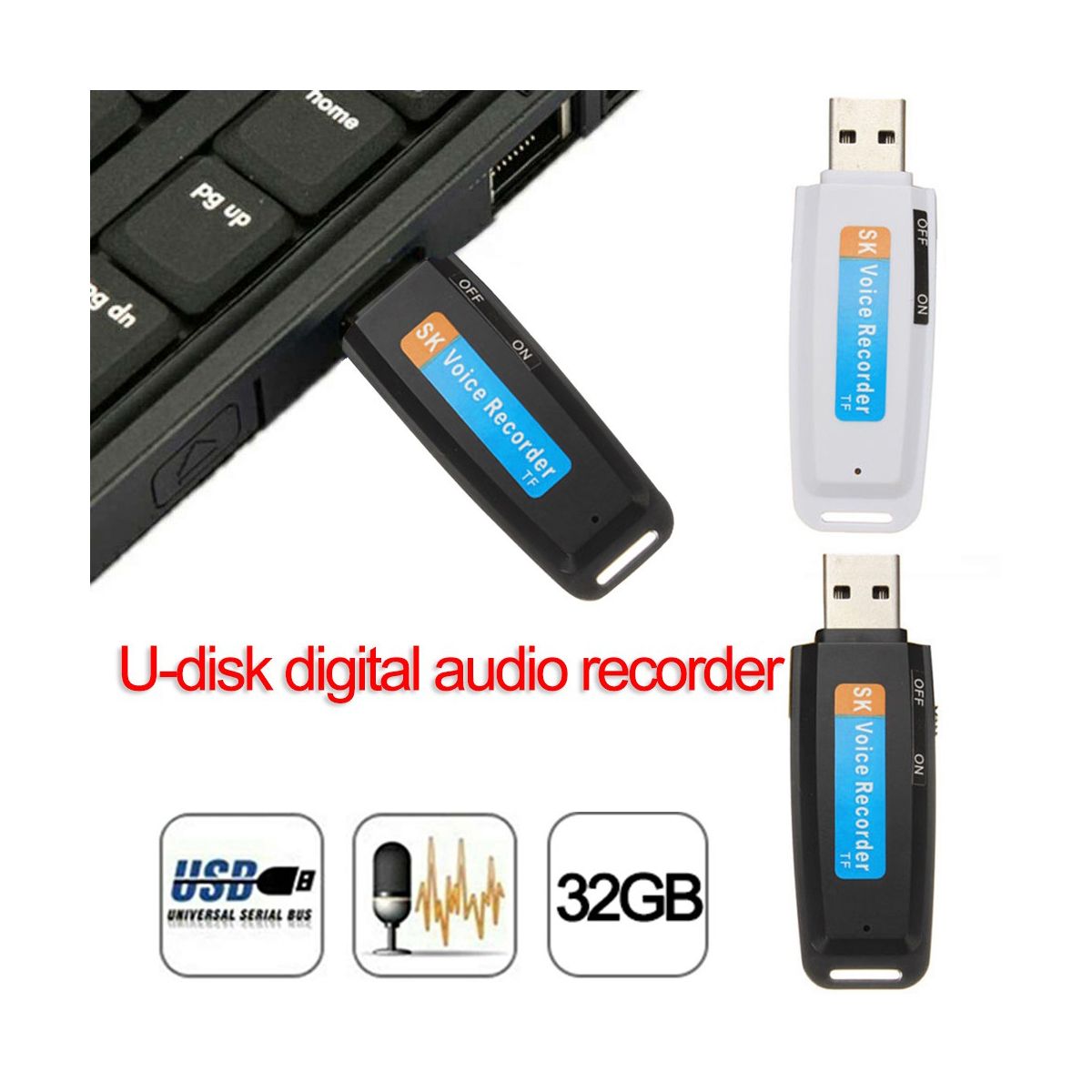 USB Flash Drive Digital Audio Recorder Dictaphone USB Voice