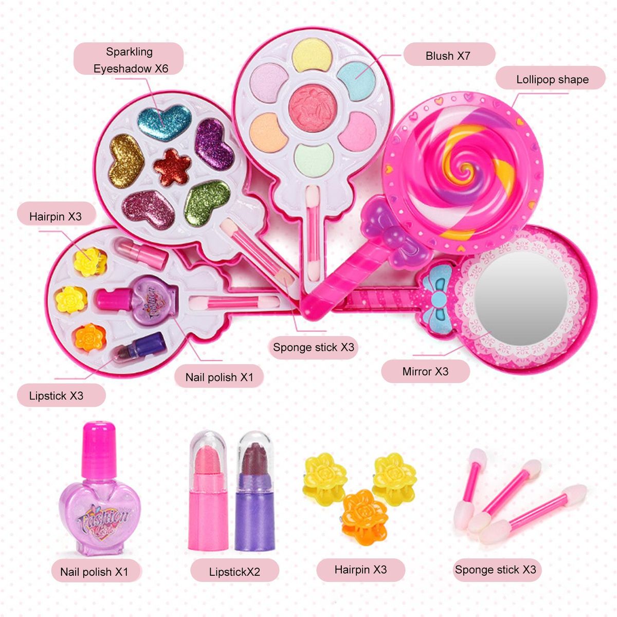1 Set Children Cosmetics Toys Fashion Kids Cosmetics Make Up Set
