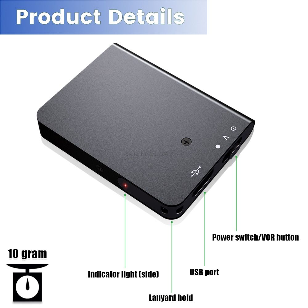 Mini Sound Recorder 8/B Voice Recorder Digital Audio Recording Device Professional Small USB MP3