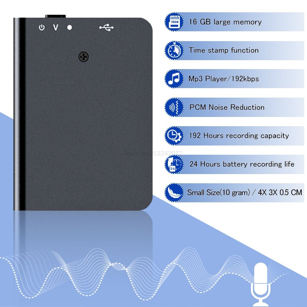 Mini Sound Recorder 8/B Voice Recorder Digital Audio Recording Device Professional Small USB MP3