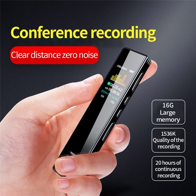 Digital Voice Recorder Portable MP3 Player Dictaphone Mini Secret Voice Recording Device Sound Audio Recorder Professional