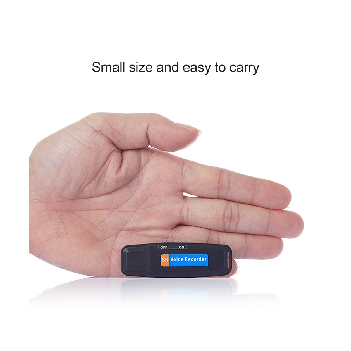 Portable Rechargeable U-Disk USB Digital Audio Voice Recorder Mini Dictaphone Activated Recorder -Black
